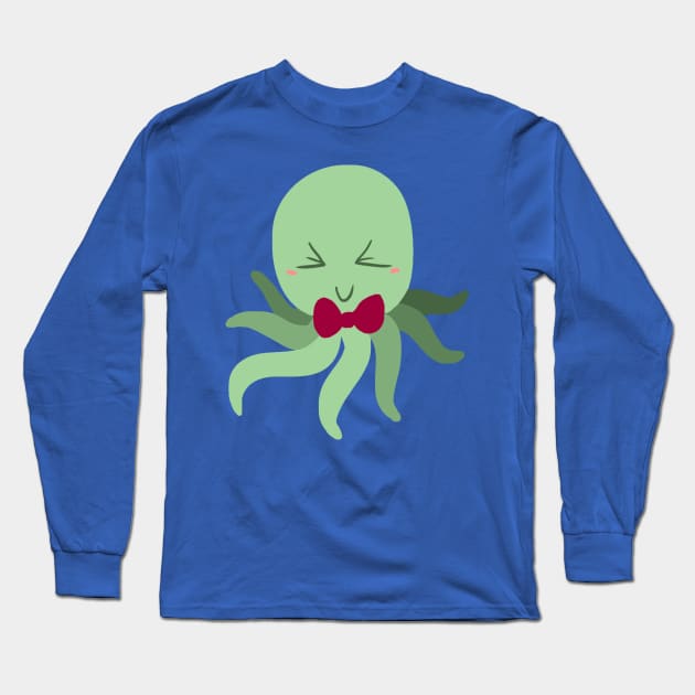 Bowtie Green Octopus Long Sleeve T-Shirt by saradaboru